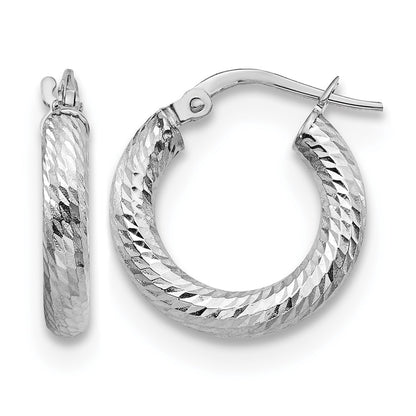 3x10 D/C Round Hoop Earrings
