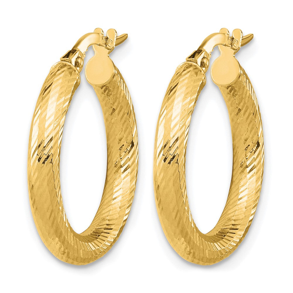 3x15 D/C Round Hoop Earrings
