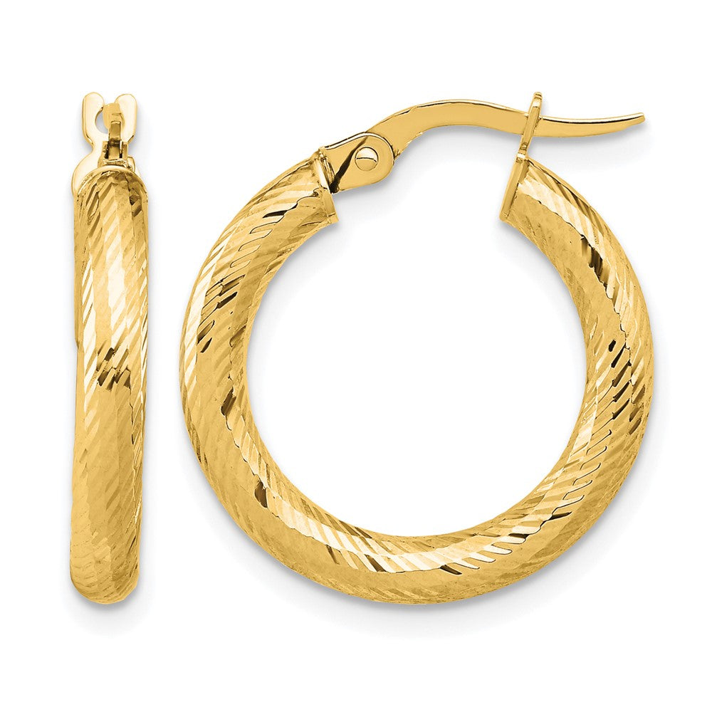 3x15 D/C Round Hoop Earrings