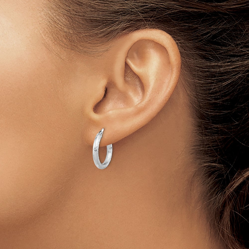 3x15 D/C Round Hoop Earrings