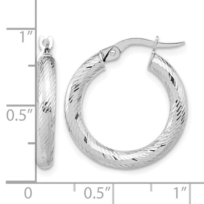 3x15 D/C Round Hoop Earrings