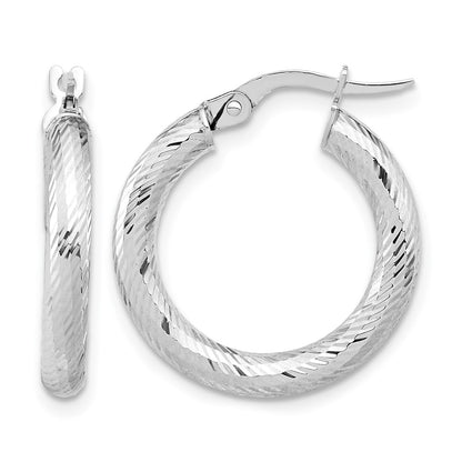 3x15 D/C Round Hoop Earrings