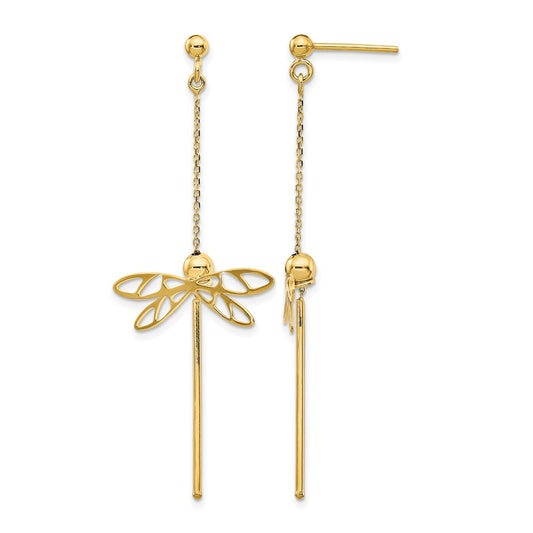 Polished Dragonfly Post Dangle Earrings