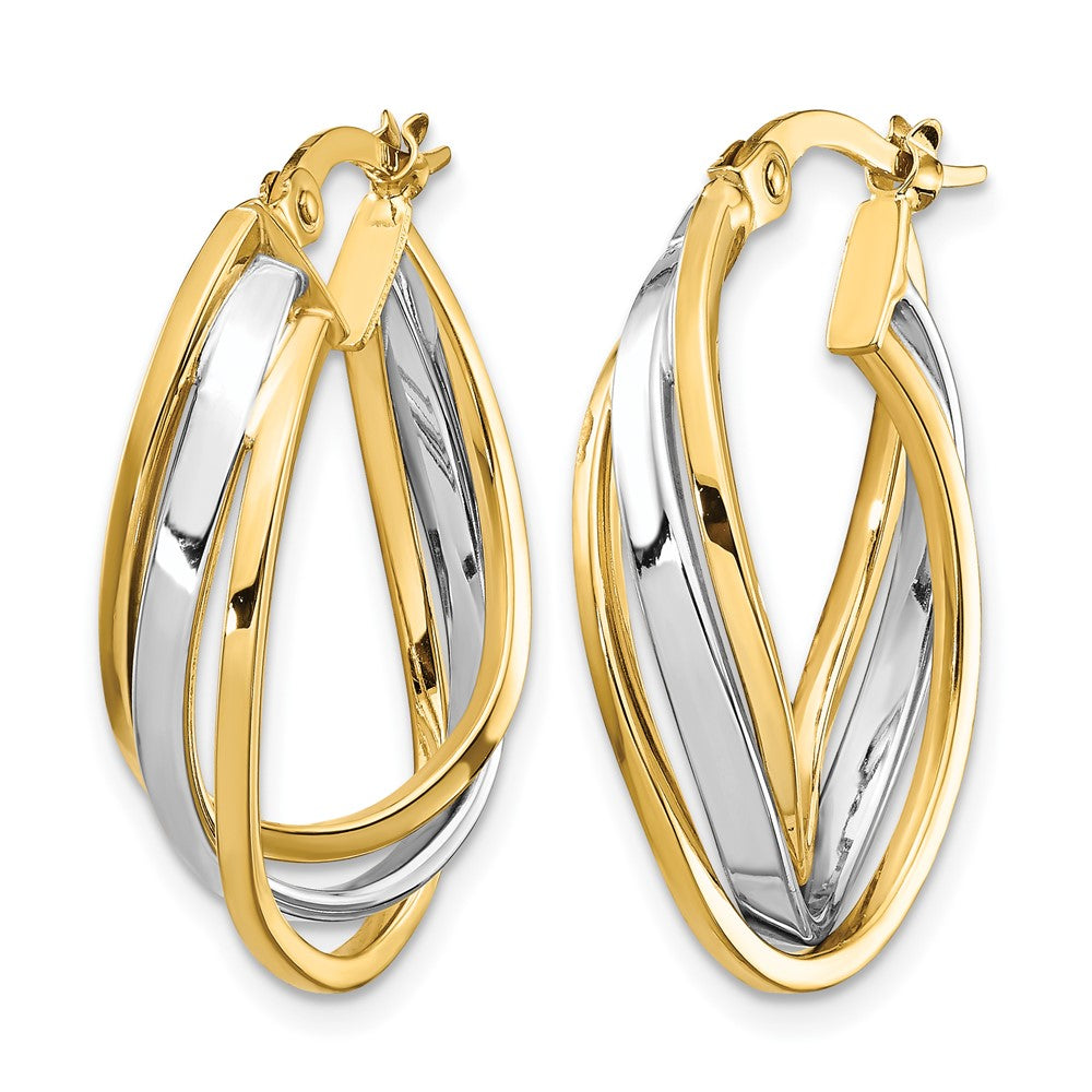 Polished Oval Hoop Earrings - 5.25mm