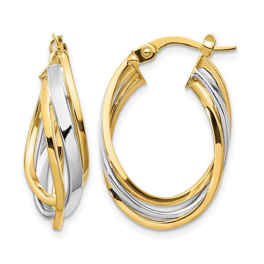 Polished Oval Hoop Earrings - 5.25mm