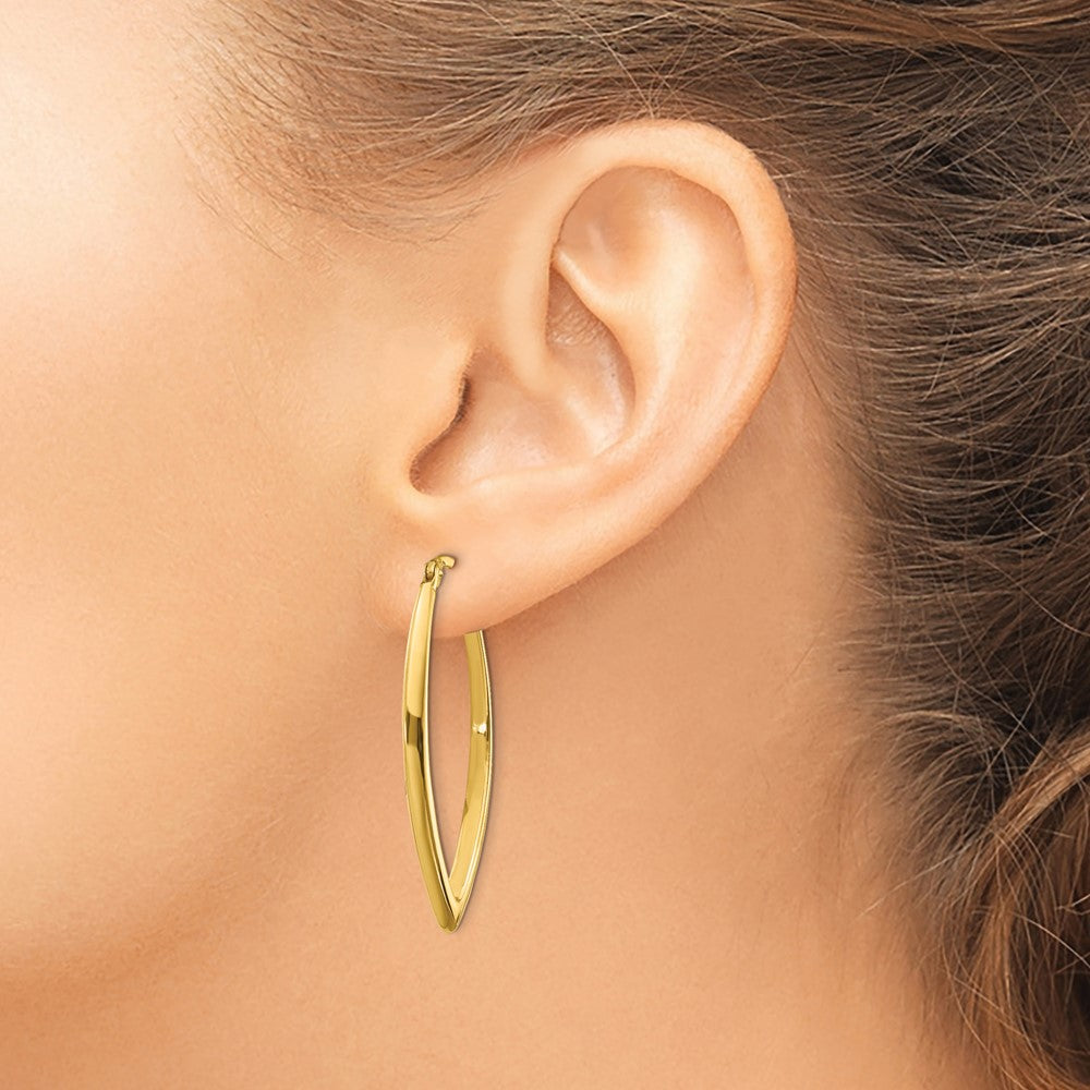 Polished Fancy Hoop Earrings - 3.24g