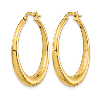 Polished Fancy Hoop Earrings - 4.34g