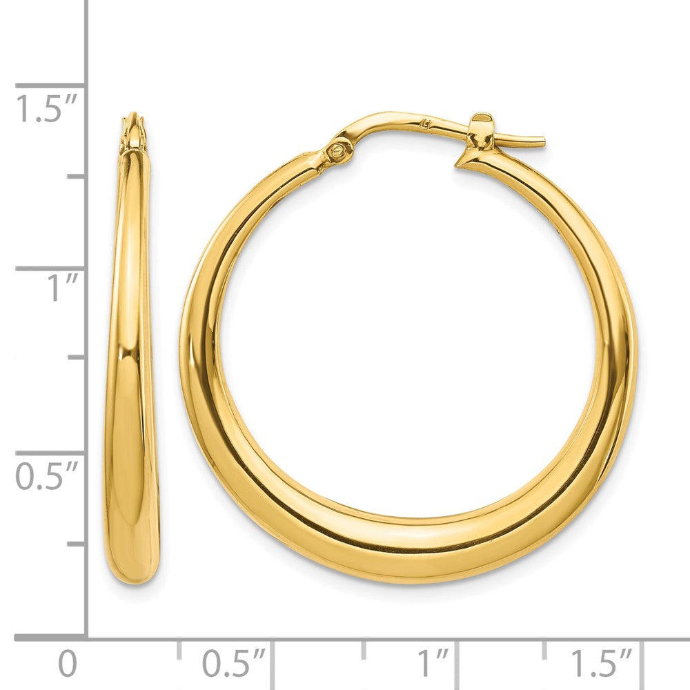 Polished Fancy Hoop Earrings - 4.34g