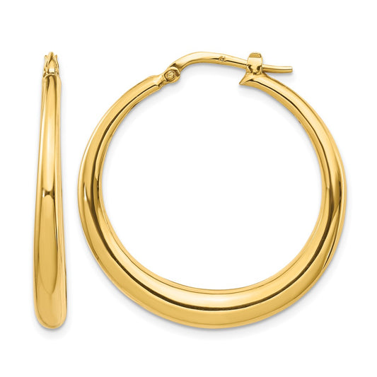 Polished Fancy Hoop Earrings - 4.34g
