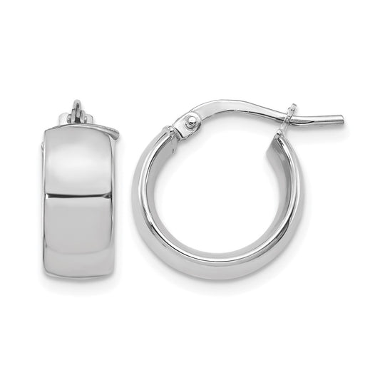 6mm High Polished Hoop Earrings - 1.59-1.72g