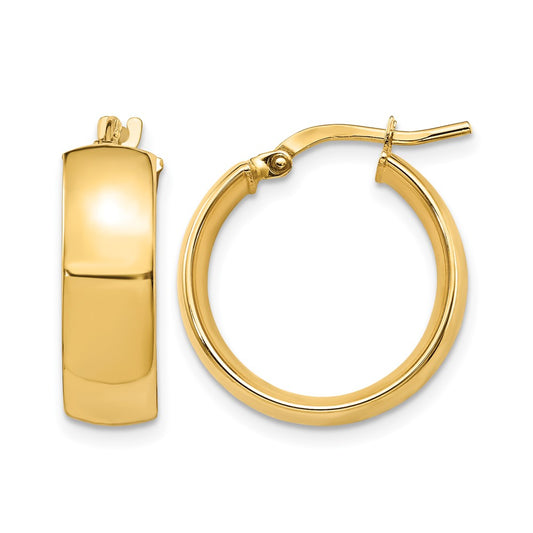 6mm High Polished Hoop Earrings - 2.04g