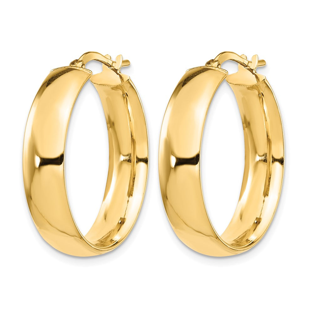 6mm High Polished Hoop Earrings - 2.73g