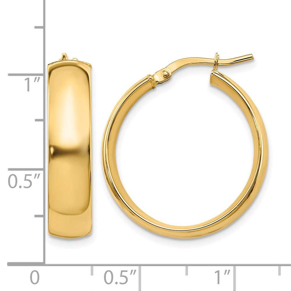 6mm High Polished Hoop Earrings - 2.73g
