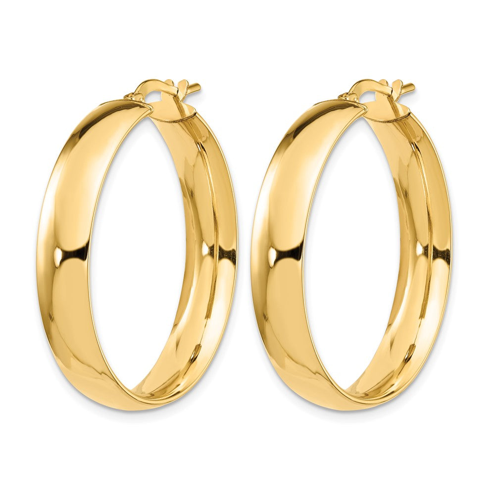 6mm High Polished Hoop Earrings - 3.3g