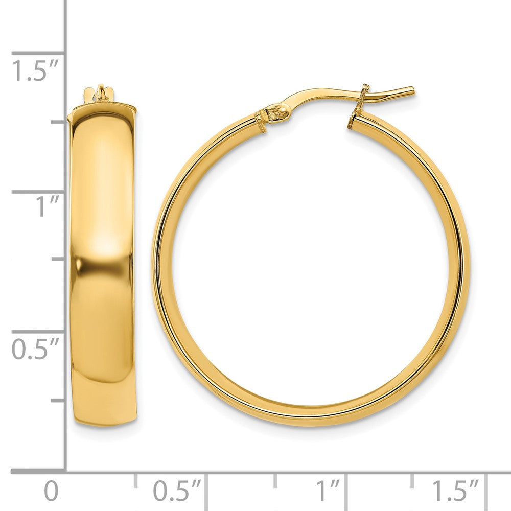 6mm High Polished Hoop Earrings - 3.3g