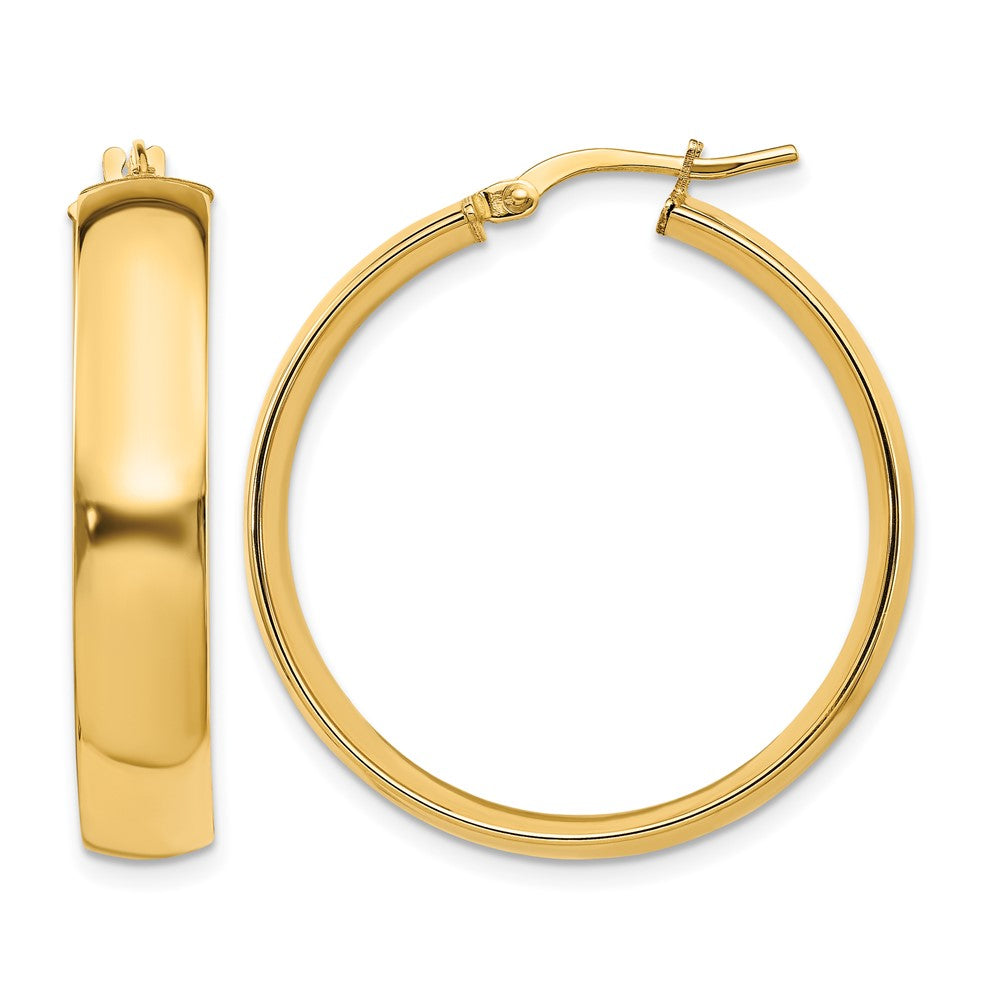 6mm High Polished Hoop Earrings - 3.3g