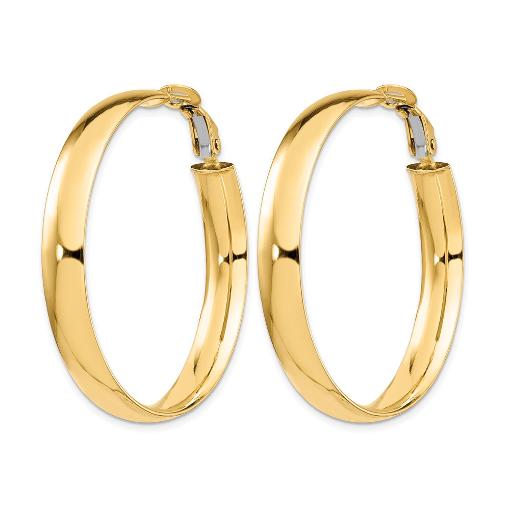 6mm High Polished Omega Back Hoop Earrings - 4.58g