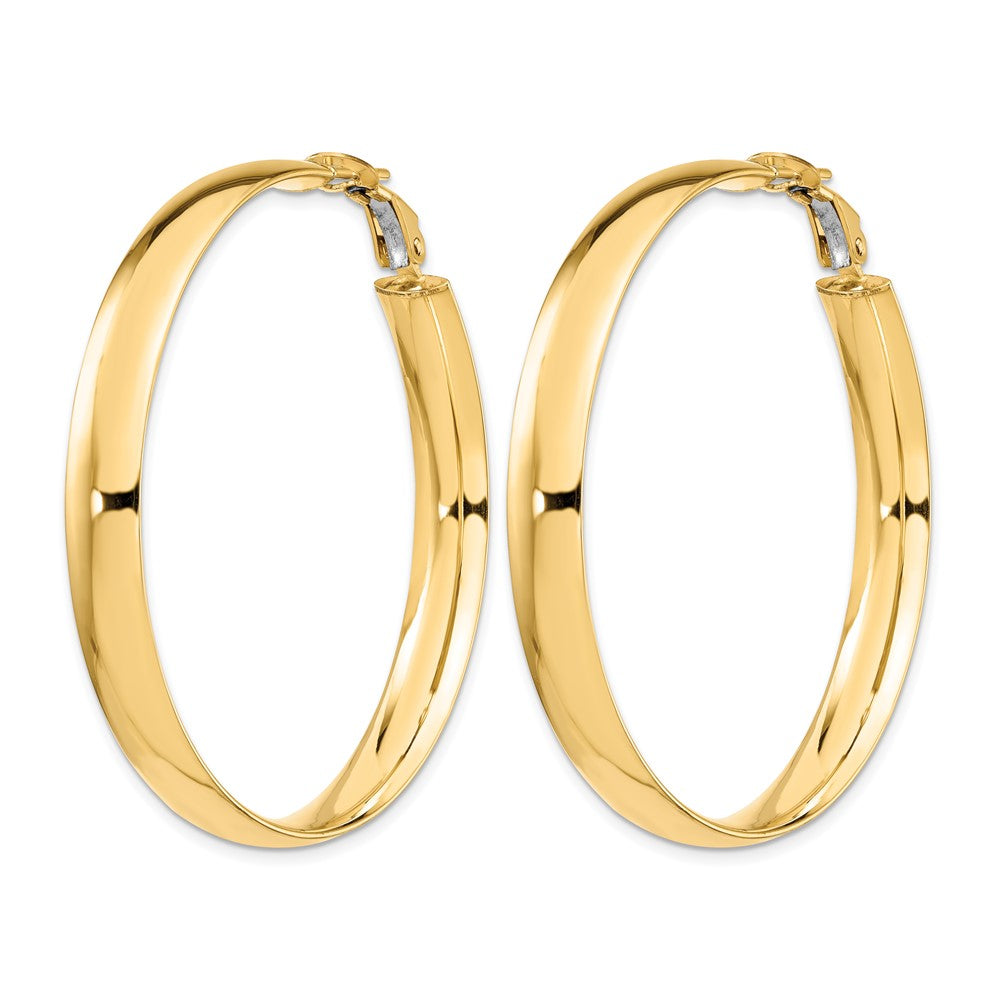 6mm High Polished Omega Back Hoop Earrings - 5.48g