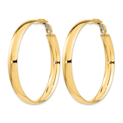 6mm High Polished Omega Back Hoop Earrings - 5.48g