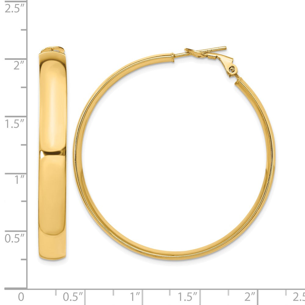 6mm High Polished Omega Back Hoop Earrings - 5.48g