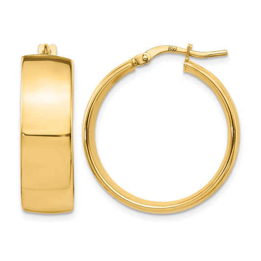8mm High Polished Hoop Earrings