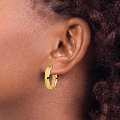 6mm High Polished Oval Hoop Earrings