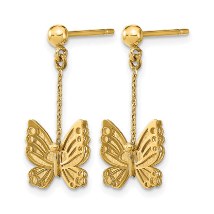 Polished and Brushed Butterfly Earrings