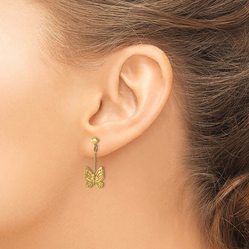 Polished and Brushed Butterfly Earrings