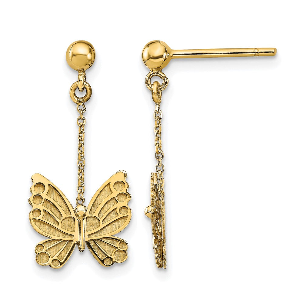 Polished and Brushed Butterfly Earrings