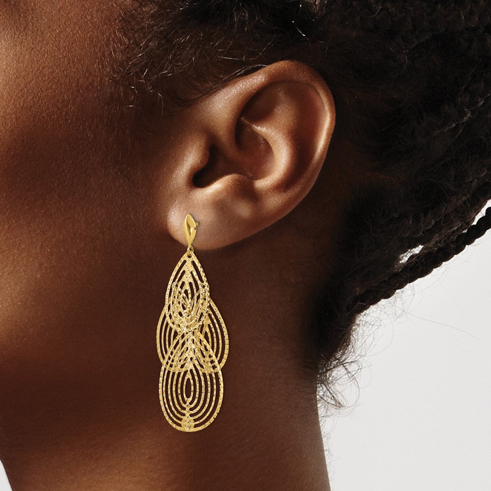 Polished D/C Post Dangle Earrings - 4.63g