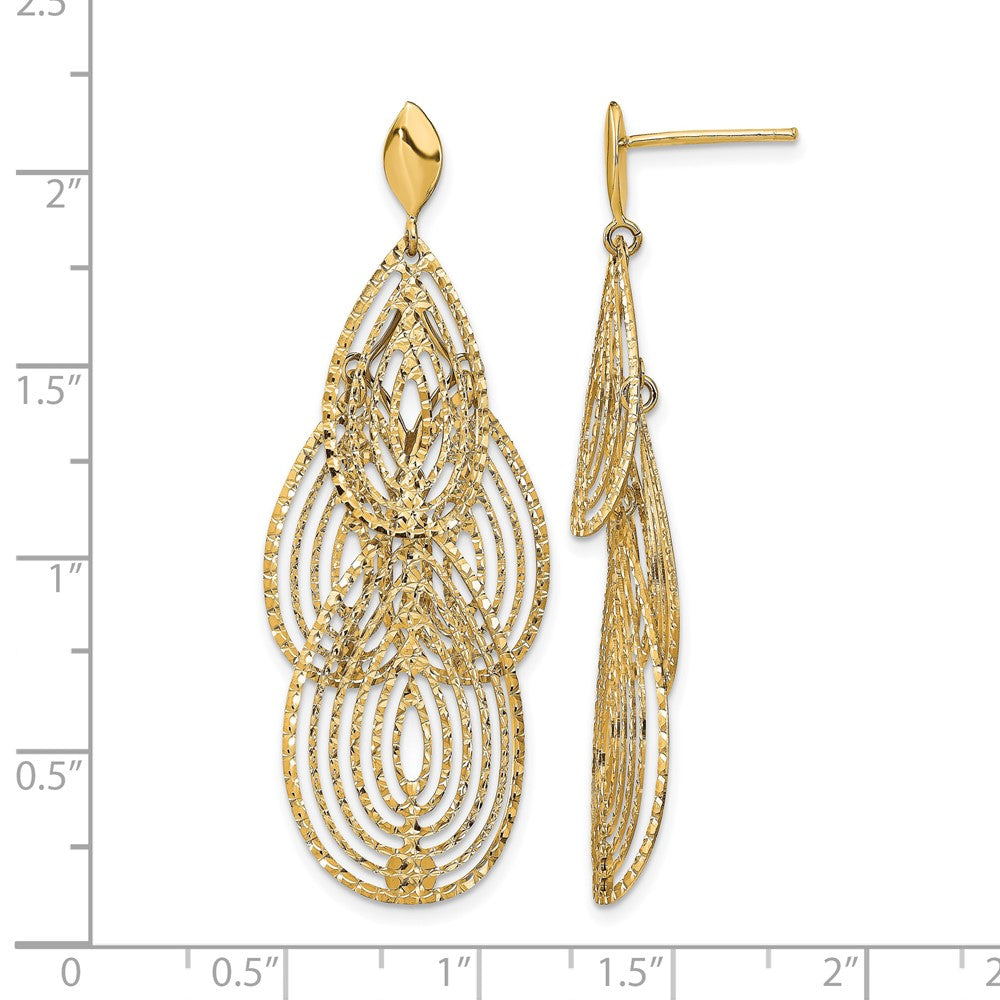 Polished D/C Post Dangle Earrings - 4.63g