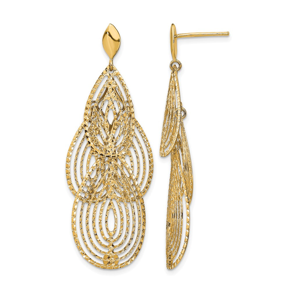 Polished D/C Post Dangle Earrings - 4.63g