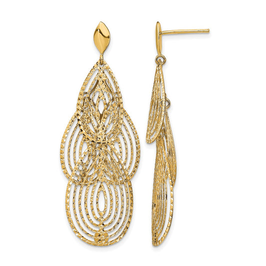 Polished D/C Post Dangle Earrings - 4.63g