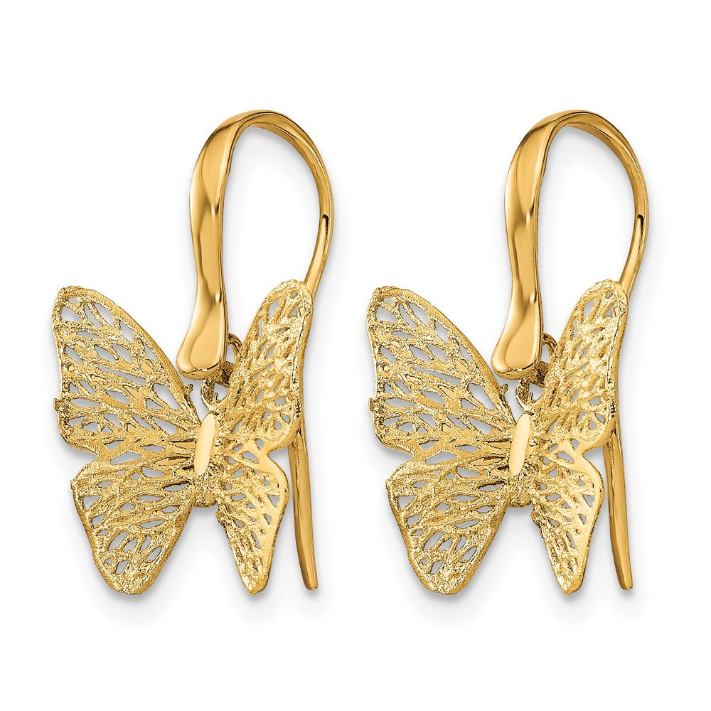 Polished Filigree Butterfly Earrings