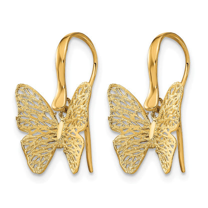 Polished Filigree Butterfly Earrings