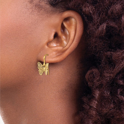 Polished Filigree Butterfly Earrings