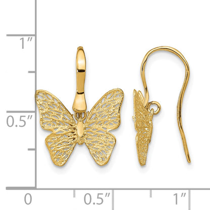 Polished Filigree Butterfly Earrings