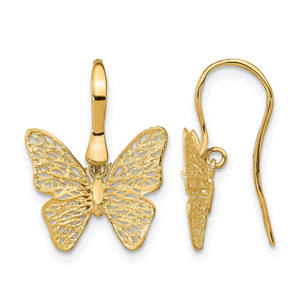 Polished Filigree Butterfly Earrings