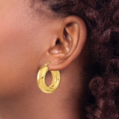Polished Hoop Earrings - 8mm