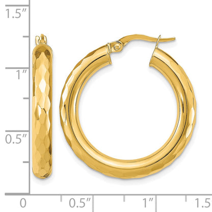 Polished D/C Hoop Earrings - 4mm