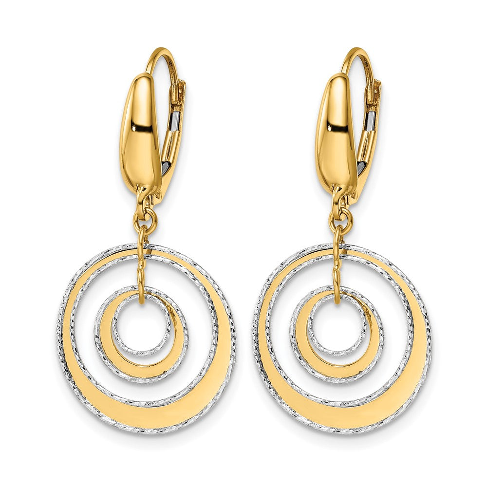 Polished Textured Leverback Dangle Earrings