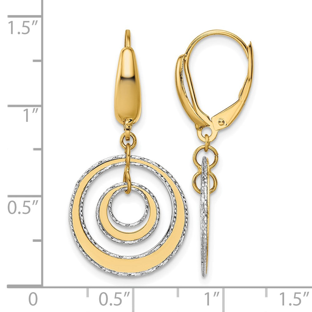 Polished Textured Leverback Dangle Earrings