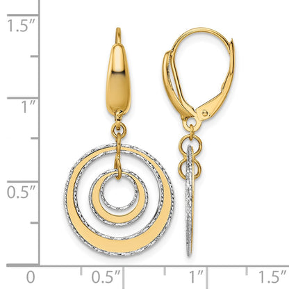 Polished Textured Leverback Dangle Earrings