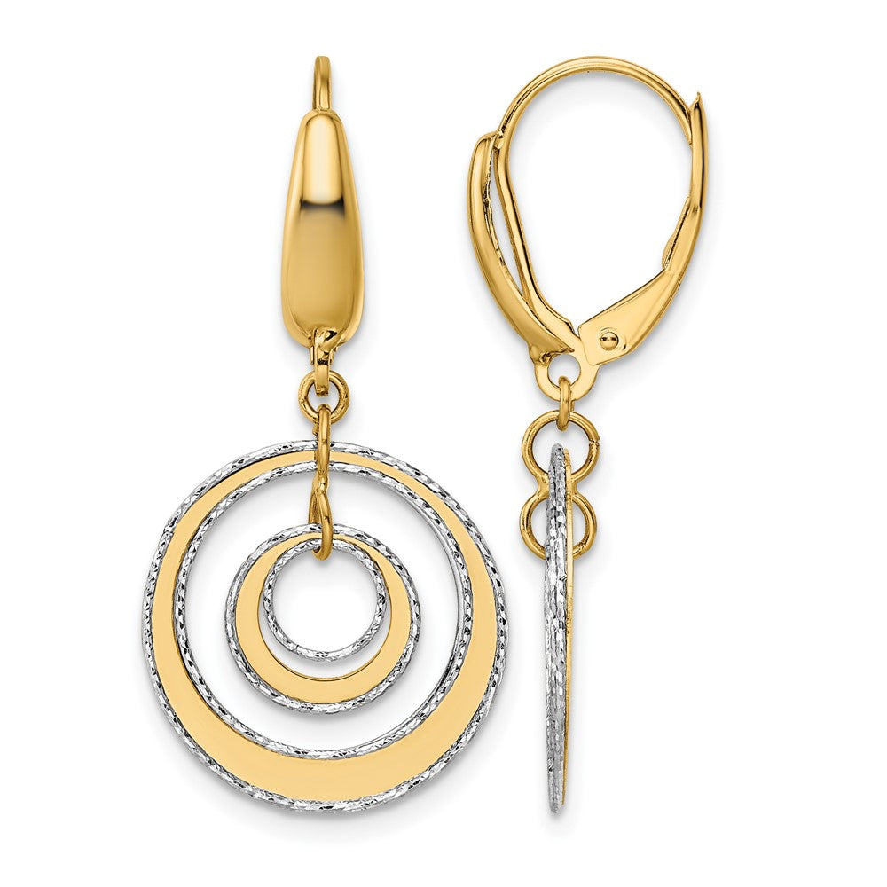 Polished Textured Leverback Dangle Earrings