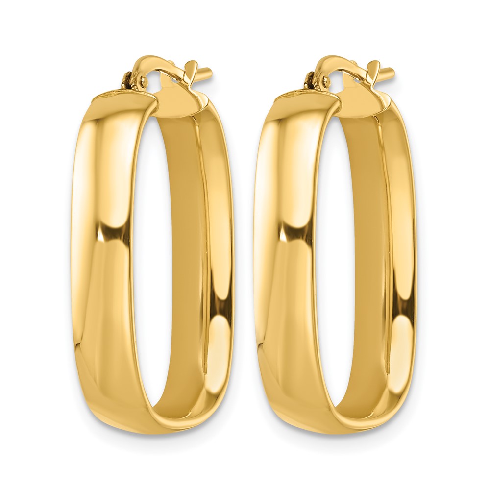 Polished Squared Oval Hoop Earrings