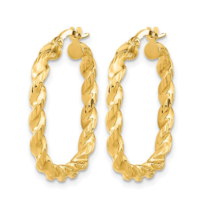 Polished Square Twisted Hoop Earrings
