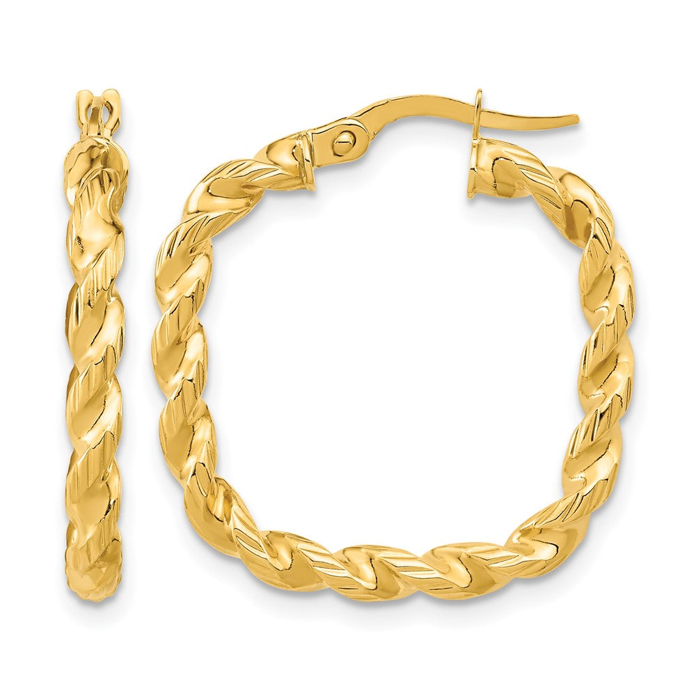 Polished Square Twisted Hoop Earrings