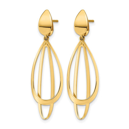 Polished and Brushed Post Dangle Earrings