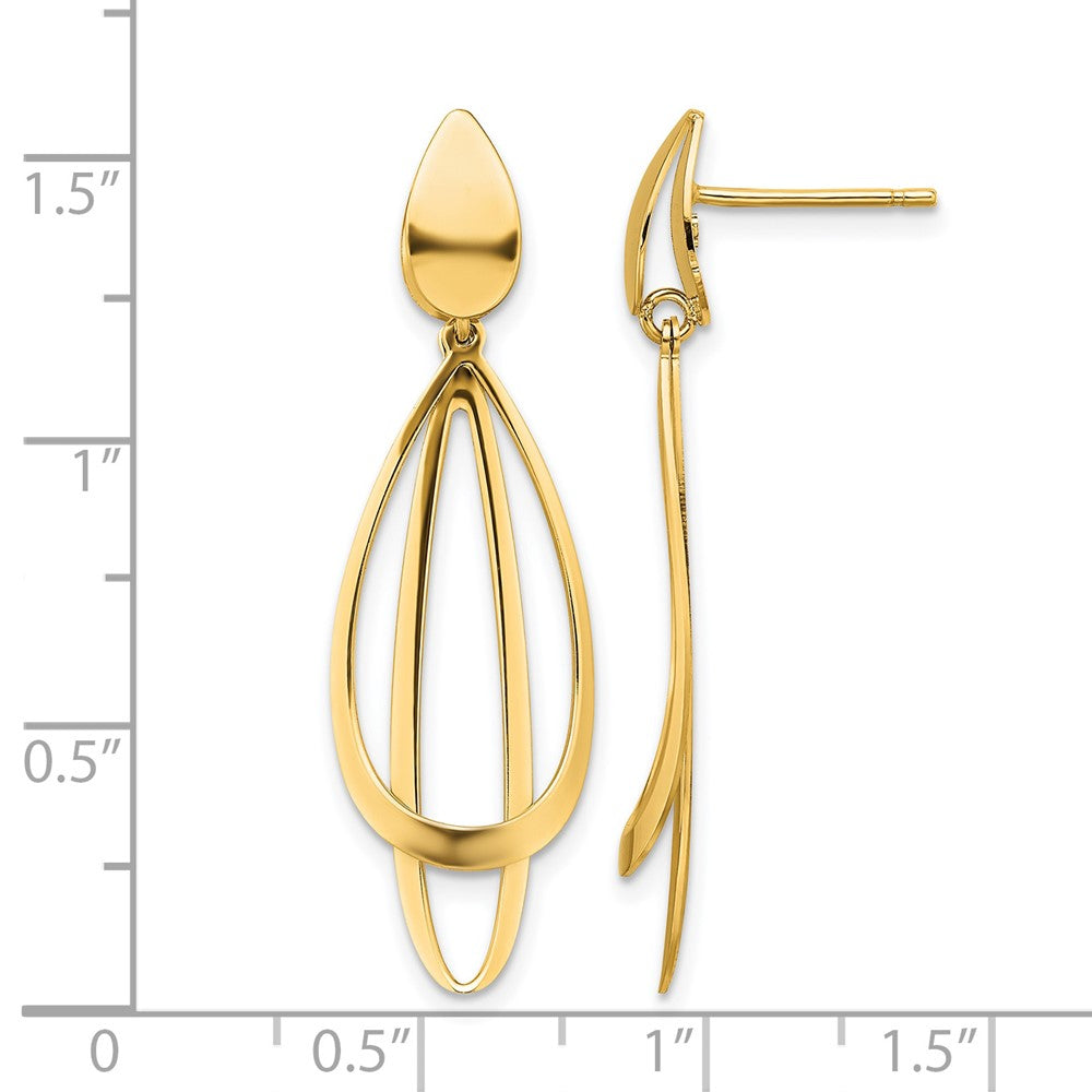 Polished and Brushed Post Dangle Earrings