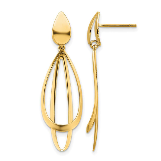 Polished and Brushed Post Dangle Earrings
